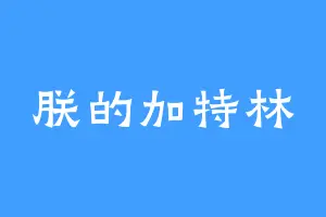 朕的加特林