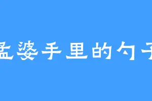 孟婆手里的勺子