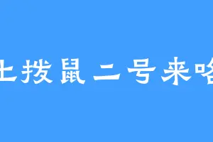 土拨鼠二号来咯