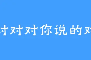 对对对你说的对