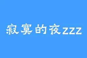寂寞的夜zzz