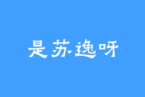 是苏逸呀
