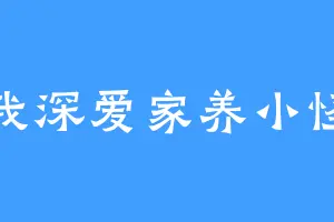 我深爱家养小怪