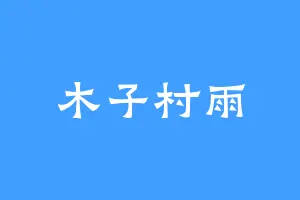木子村雨
