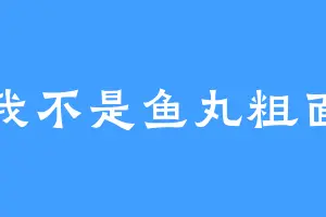 我不是鱼丸粗面