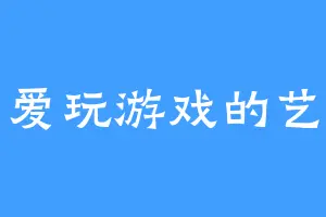 爱玩游戏的艺