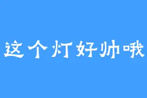 这个灯好帅哦