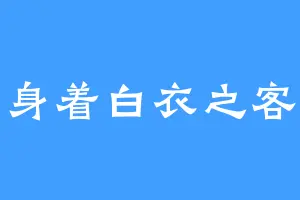 身着白衣之客