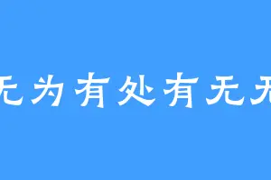 无为有处有无无