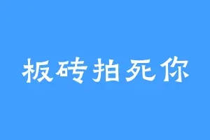 板砖拍死你