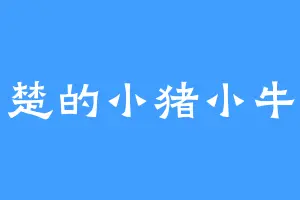 楚的小猪小牛